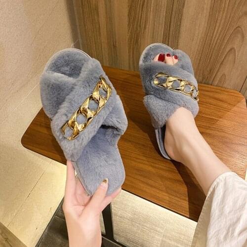 2021 spring new couple home floor cotton slippers home non-slip fur slippers ladies plus size slippers
