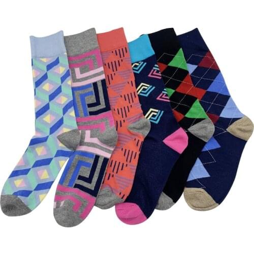 Peonfly Quality Brand Men Combed Cotton Colorful Happy Funny Sock Hot Sale Fashion Casual Long Mens Compression Socks