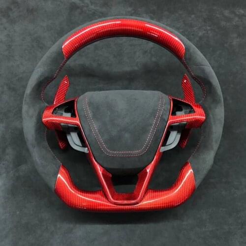 Carbon Fiber Steering Wheel Perforated Leather Replacement for Ford Fusion Mendeo 2013-2020