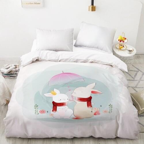 Animal Cartoon Kids Duvet cover Quilt/Blanket/Comfortable Case Bedding for children baby girls 140x200 240x220 for Home rabbit