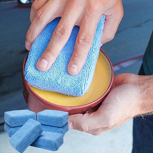 Square Microfiber Polishing Waxing Sponge Oblong Auto Wax Applicator Waxing Block,Used For Car Paint Repair