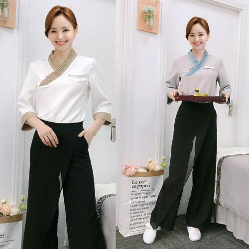 Work Clothes Uniform For Beautician Uniforme Esteticista Spa Hotel Reception Suit