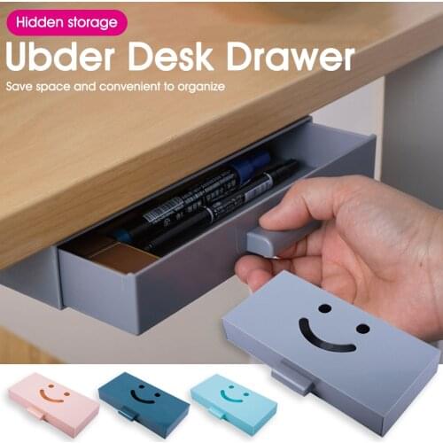 Under Desk Storage Drawer Self-Adhesive Hidden Storage Desk Organizer For Home, Office, School