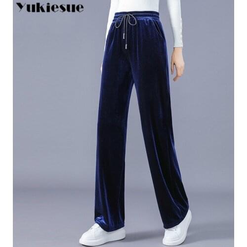 Autumn Winter Woman Bell Bottom Pants Plus Size High Waist Elegant Fashion Ladies CasuaL wide leg Pants Full Length Trousers