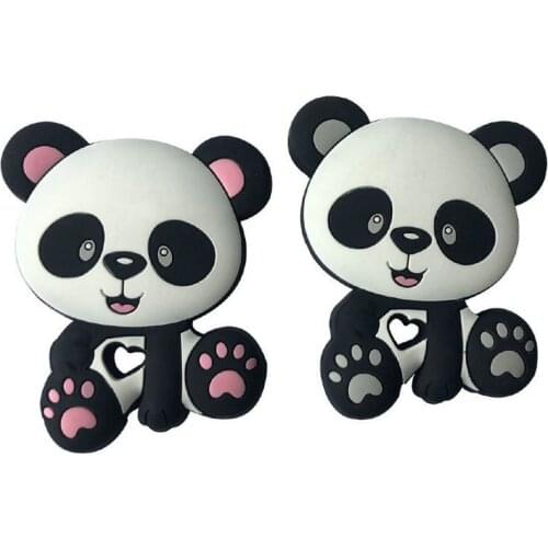 Panda Silicone Teether Food Grade Animal Baby Toys Nursing Chew Pendant Baby Teether BPA Free
