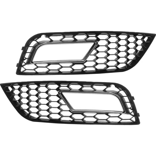 2 Piece Fog Light Grille Grill Cover Replacement for Audi A4 B9 13-15 8K0807682K 8K0807681K 8KD 807 682B Premium Compact