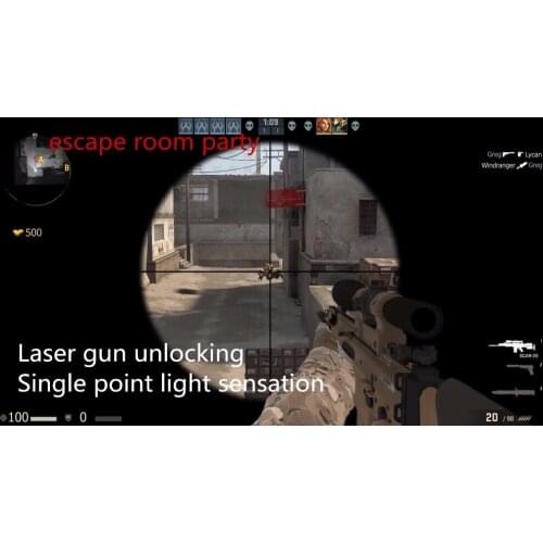 Takagism adventure game real life human chamber room escape prop live secret CS Laser shooting unlock with sound laser target