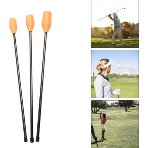 Golf Swing Trainer Indoor Outdoor Practice Stick Golf Training Aid Gesture Alignment, Easy to Use, Orange