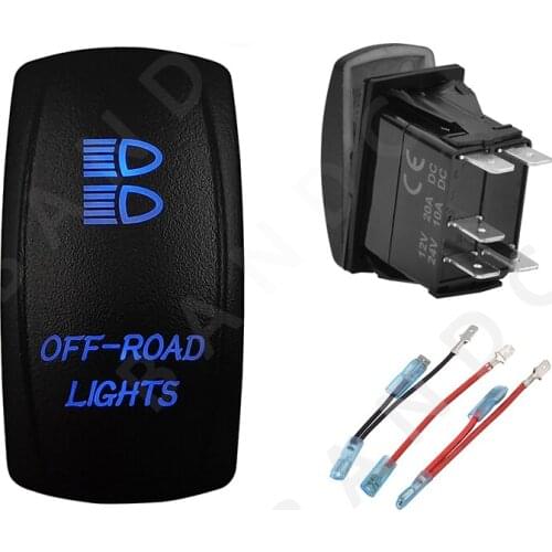 OFF-ROAD LIGHTS Rocker Switch，Laser-Etched 5P On-Off SPST Led Lights Switch for Car Boat ARB，Car Accessories，Jumper Wires Set