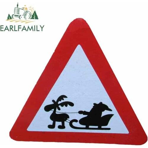 EARLFAMILY 13cm x 12cm for Santa Reindeer Graphics Funny Vinyl Car Stickers Waterproof Car Wrap Decals JDM ATV DIY Decor