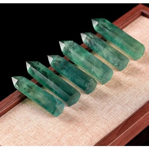 1PC Natural Green fluorite Crystal Stones Point Wand Quartz Reiki Healing obelisk Energy Ore Mineral Crafts Home Decoration Gift