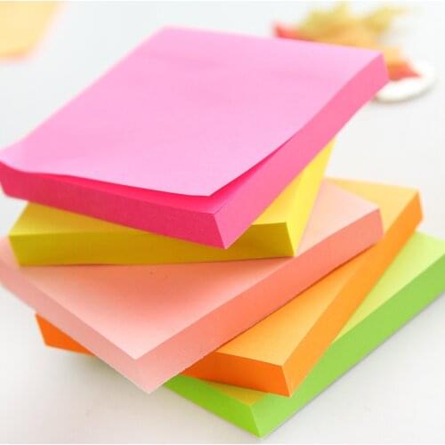 100 Sheets Rainbow Color Sticky Note Mini Post Portable Adhesive Paper Memo Pad Note It Stationery Office Supplies E6971