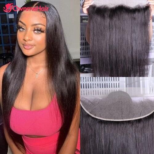 13x5x2 Lace Frontal Closure Transparent Lace Straight Human Hair Ear To Ear Pre Plucked 4x4 Lace Closure Human Hair Closure