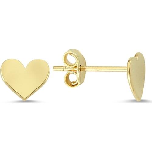 14k (585) Gold Mini Heart Earrings