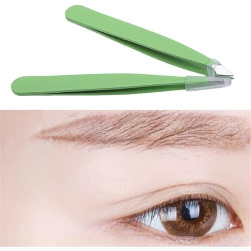 2pcs/set Eyebrow Tweezer Hair Beauty Slanted Puller Stainless Steel Eye Brow Clips Hair Removal Makeup Tool Brand New