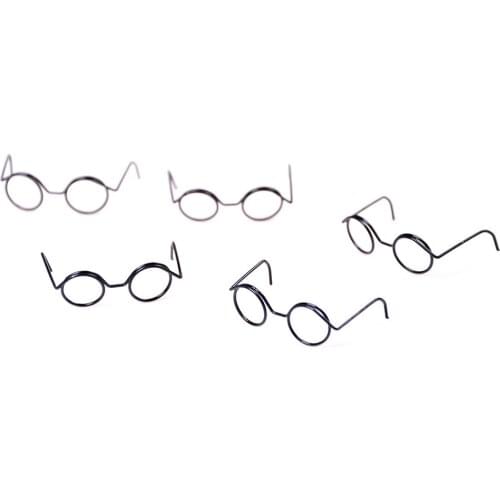 2PCS Top Selling Fashion Round Frame Lensless Retro Cool Doll Glasses For BJD Doll 1/6 30cm Doll Accessories
