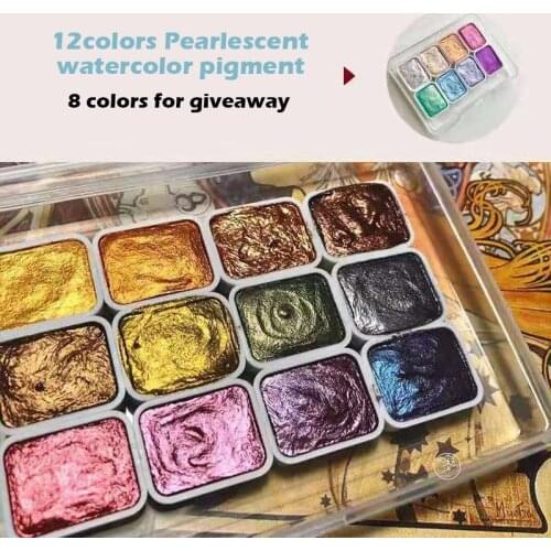 20Colors,12Colors Pearlescent Watercolor Pigment,8Colors Giveaway