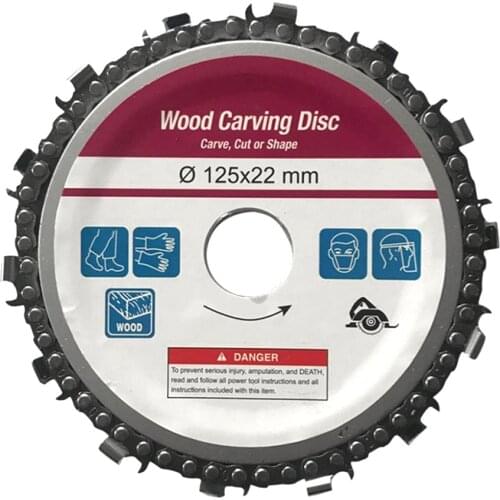 5 Inch 14T Grinder Chainsaw Disc Woodworking Wood Cutting Carving Chainsaw Saw Blade For Power Rotary Tool