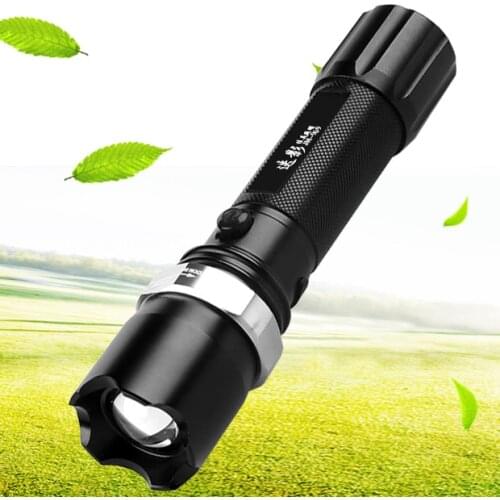 Aluminum alloy light self-rescue flashlight LED three gear dimming self-defense waterproof military super bright zoom flashlight
