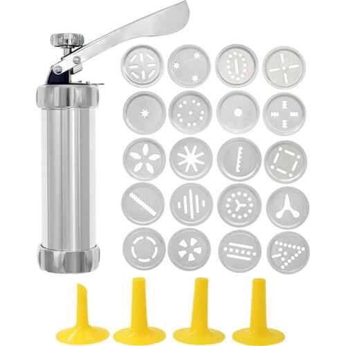 Manual Cookie Press Set Baking Tools 4 Nozzles 20 Biscuit Molds Cake Decorating Moulds Biscoito Cutter Kitchen Accessories