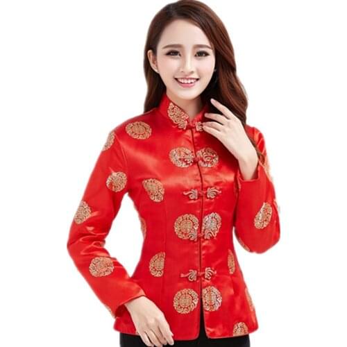 Free shipping Dragon Embroidery Traditional Clothing Long Sleeve Chinese Traditional Top For women 2 Style