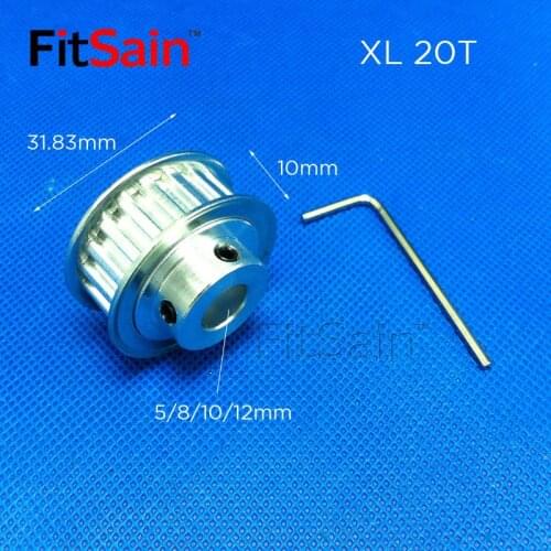 FitSain-XL 20T Width 10mm aluminum alloy pulley center hole 5mm/6mm/8mm/10mm/12mm reduction ratio drive synchronous wheel