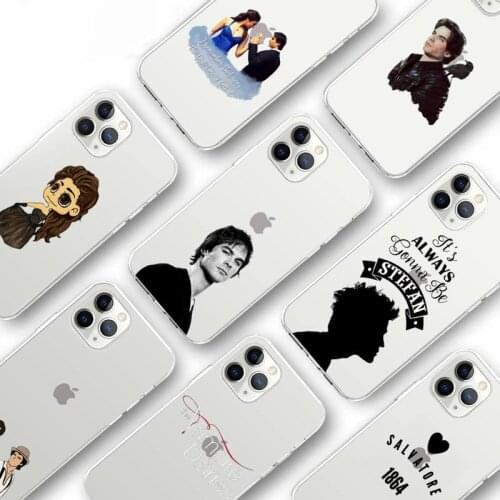 The Vampire Diaries Stefan Damon Phone Case Transparent for iPhone Samsung S 11 12 6 7 8 9 10 20 Pro X XS Max XR Plus lite
