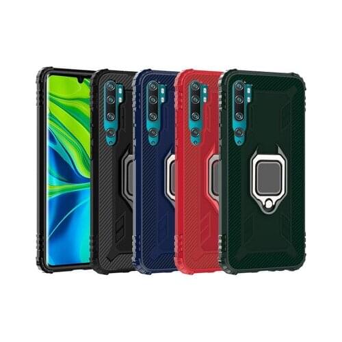 For Xiaomi Mi Note 10 Lite Case Soft Silicone carbon fiber With Stand Ring protective back cover case for xiaomi mi note 10 lite