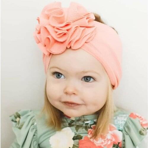 Baby Flower Headband Girls 2020 Hot Sale Infants Elastic Hair Bands Bebes Solid Turban Head Wrap Kids Hair Accessories