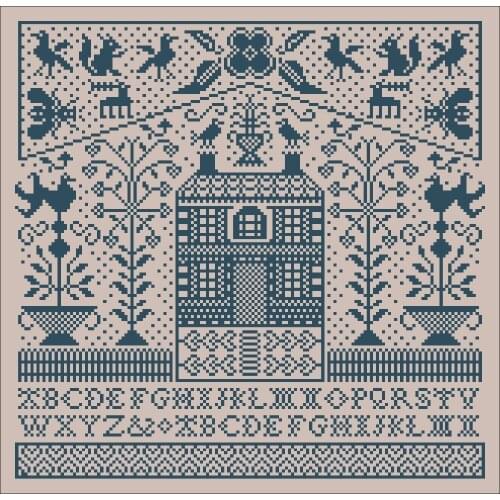 Birds house cross stitch kit simple design cotton silk thread 14ct 11ct linen flaxen canvas embroidery DIY needlework