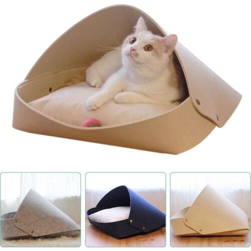 Felt Cloth Cat Bed Cave Detachable Pet Cat Nest Kitten House With Cushion Sleep Zone Tent Bed for Small Medium Dogs Cat Supplies