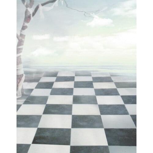 Tree Floor Cloud Photography Backdrops Photo Props Studio Background 5x7ft