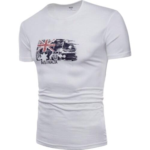 New T-Shirt Short-Sleeved Men Casual Round Neck Men Summer British Flag Printed S M L XL T025