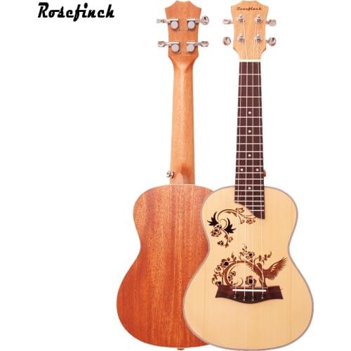 HOT Sale 23 inch Concert Ukulele 4 Nylon Strings Hawaiian mini Guitar Uku Acoustic Ukelele Spruce with good carved UK2319