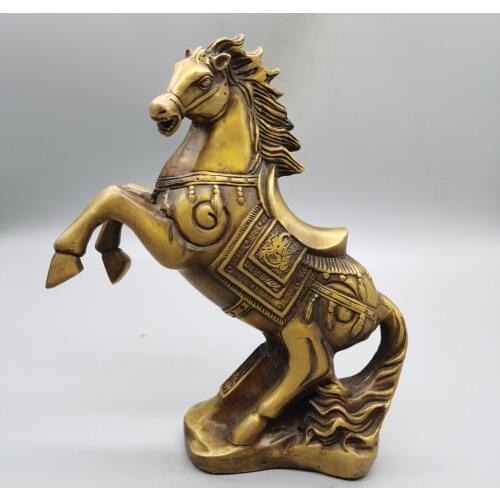 Chinese Collect Brass Sculpture Get Rich Good Luck Horse Metal Crafts Home Decoration#3