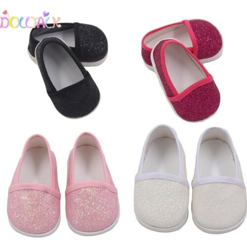 Doll Talk American Cute Shoes For 18 Inch Dolls 4 Colors Fashion bjd Baby Born Shoes 1/4 Easy To use Without Laces Girl Shoes