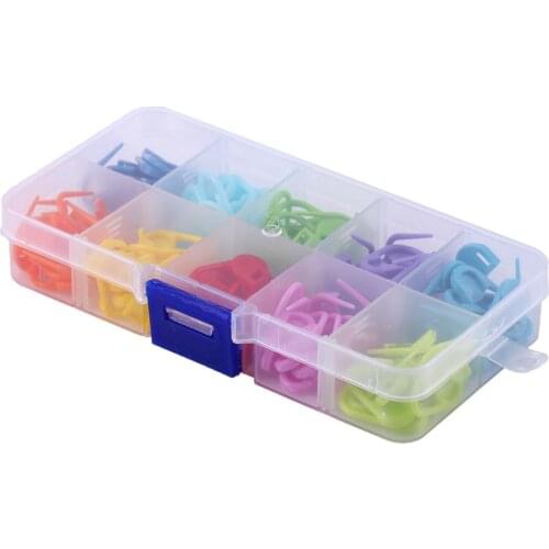 120pcs/Box 10 Colors Knitting Accessories Crochet Locking Stitch Markers Crochet Locking Stitch Plastic Markers