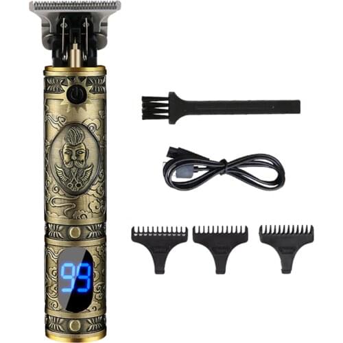 USB Rechargeable Hair Trimmer Electric Cordless Skeleton Hair Clipper Shaver Trimmer Men Barber Hair Cutting Machine Adults Kids