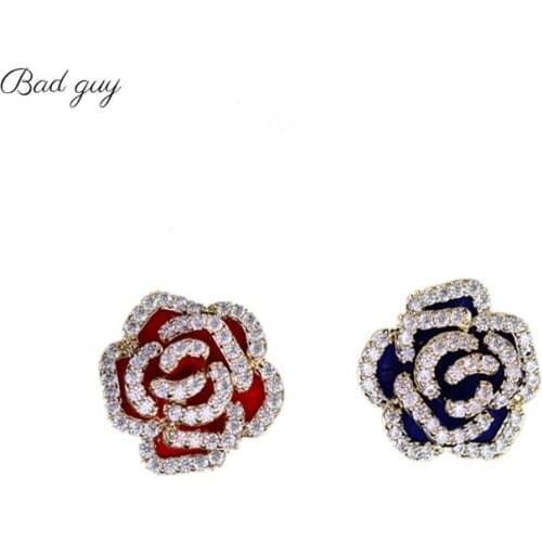 Fashion Rose Zircon Brooch Pin for Womens Flowers Brooch Jewelry Clothes Scarf Buckle Garment Accessories Fine Jewelry Gifts