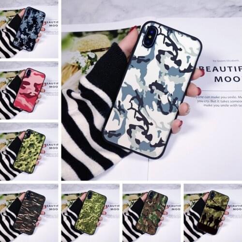 Soft TPU Case For iPhone 6 S 6S 7 8 X XR XS Max Case Black Camo Silicone Phone Cases For iPhone 6 S 6S 7 8 Plus Cover