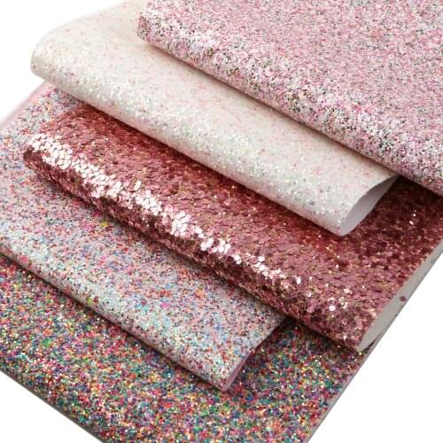 20x33cm Chunky Glitter Faux Synthetic Leather Set Fabric For Bow-knot Bags Wallet Earring Phone Case Scrapbook DIY,1Yc17177