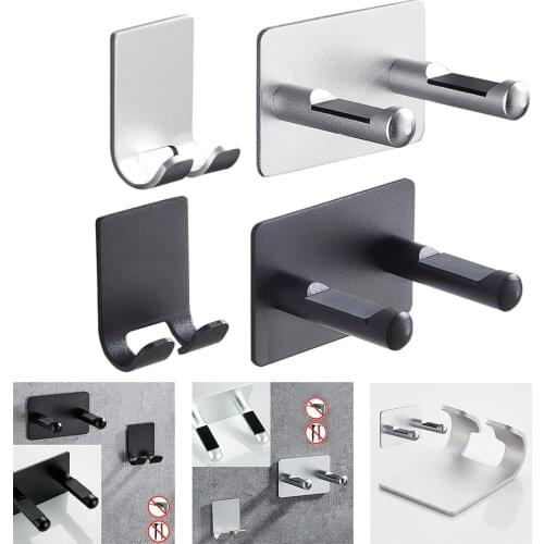 Wall Mount Hair Dryer Rack Stand Hook Holder Waterproof Drill-Free Organizer