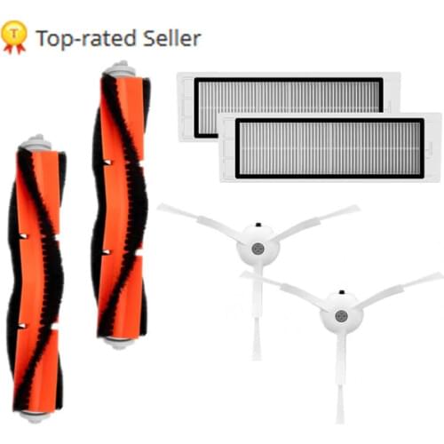 New 2pcs main brush + 2pcs hepa filter + 2pcs side brush for Xiaomi mijia robot roborock s50 s51 roborock 2
