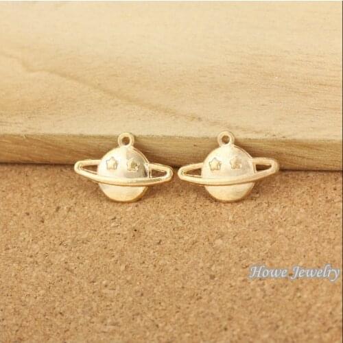 Wholesale 45 pcs KC Gold plated Saturn Planet zinc alloy pendant DIY charm Fashion Bracelet Necklace Jewelry Fitting 60058