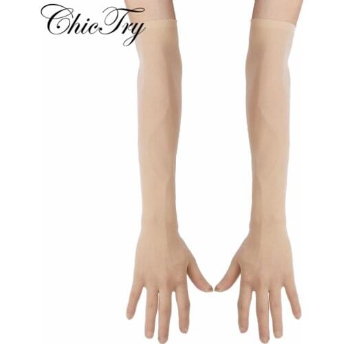 Women Mesh See Through Sheer Gloves Stretchy Full Finger Long Gloves Mittens Sun Protection Mens Lingerie Self Pleasure Gloves