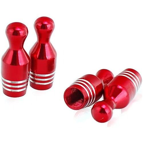 Personalized Metal Bowling Aluminum Alloy Valve Core Cover Dustproof Car Universal Tire Valve Cap 4 Pcs/set