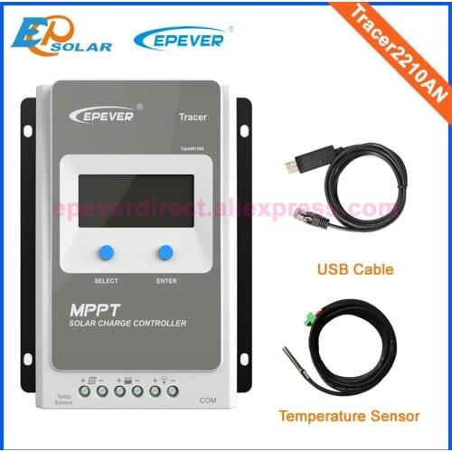 MPPT 20amp 12v 24v 20A portable solar panel charger regulator Tracer2210AN with temperature sensor