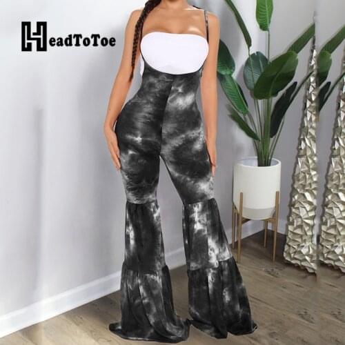 Tie Dye Print Casual Two Piece Set Women Spaghetti Strap Slim 2 Piece Set Women