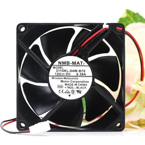 Brand NMB 3110KL-04W-B79 8025 DC 12V 0.38A 2-Lines 80*80*25MM ultra durable double ball cooling fan