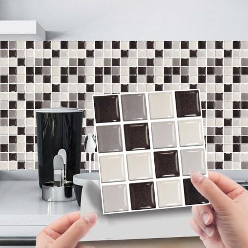 Waterproof 3D Mosaic Tile Wall Stickers Self Adhesive Wallpaper Kitchen Bathroom Cabinet Stove Decals for Furiture Wallstickers
